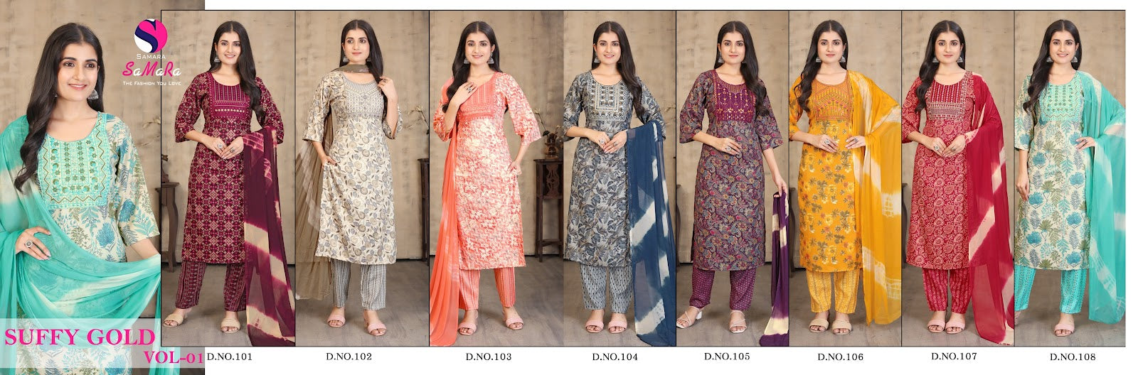 Suffy Gold Vol 1 Samara Capsule Readymade Pant Style Suits Wholesale Price