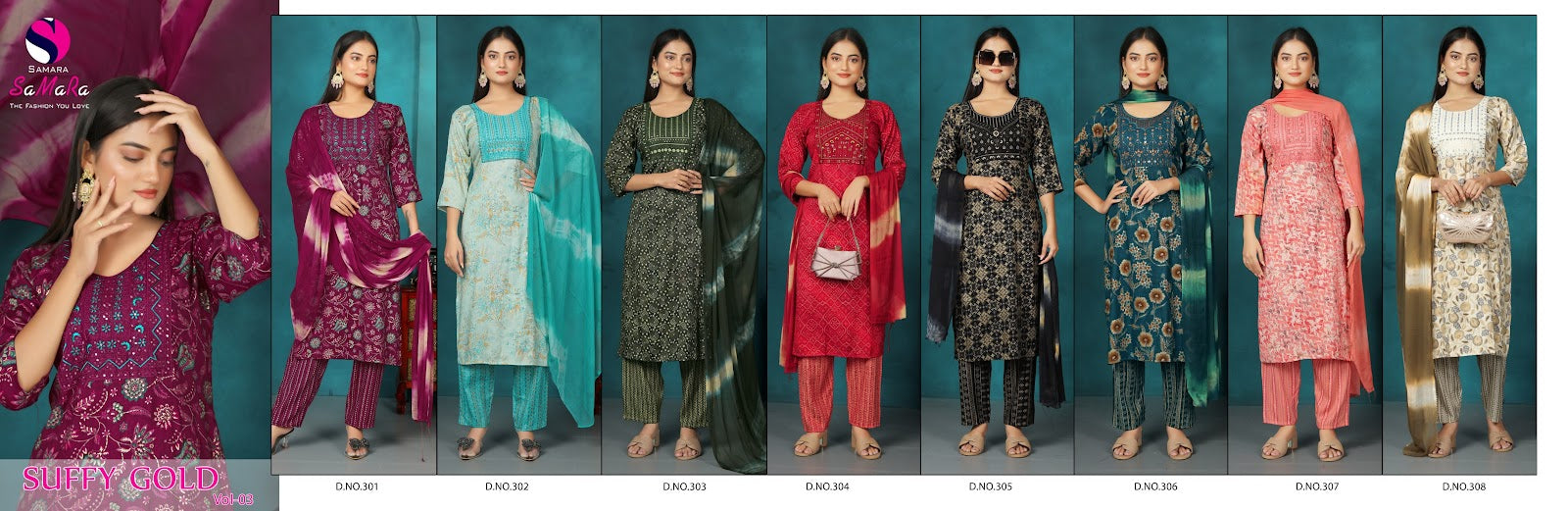 Suffy Gold Vol 3 Samara Capsule Readymade Pant Style Suits Wholesaler