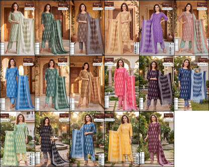 Tamanna Ikkat Kanha Readymade Cotton Pant Suits Exporter Gujarat