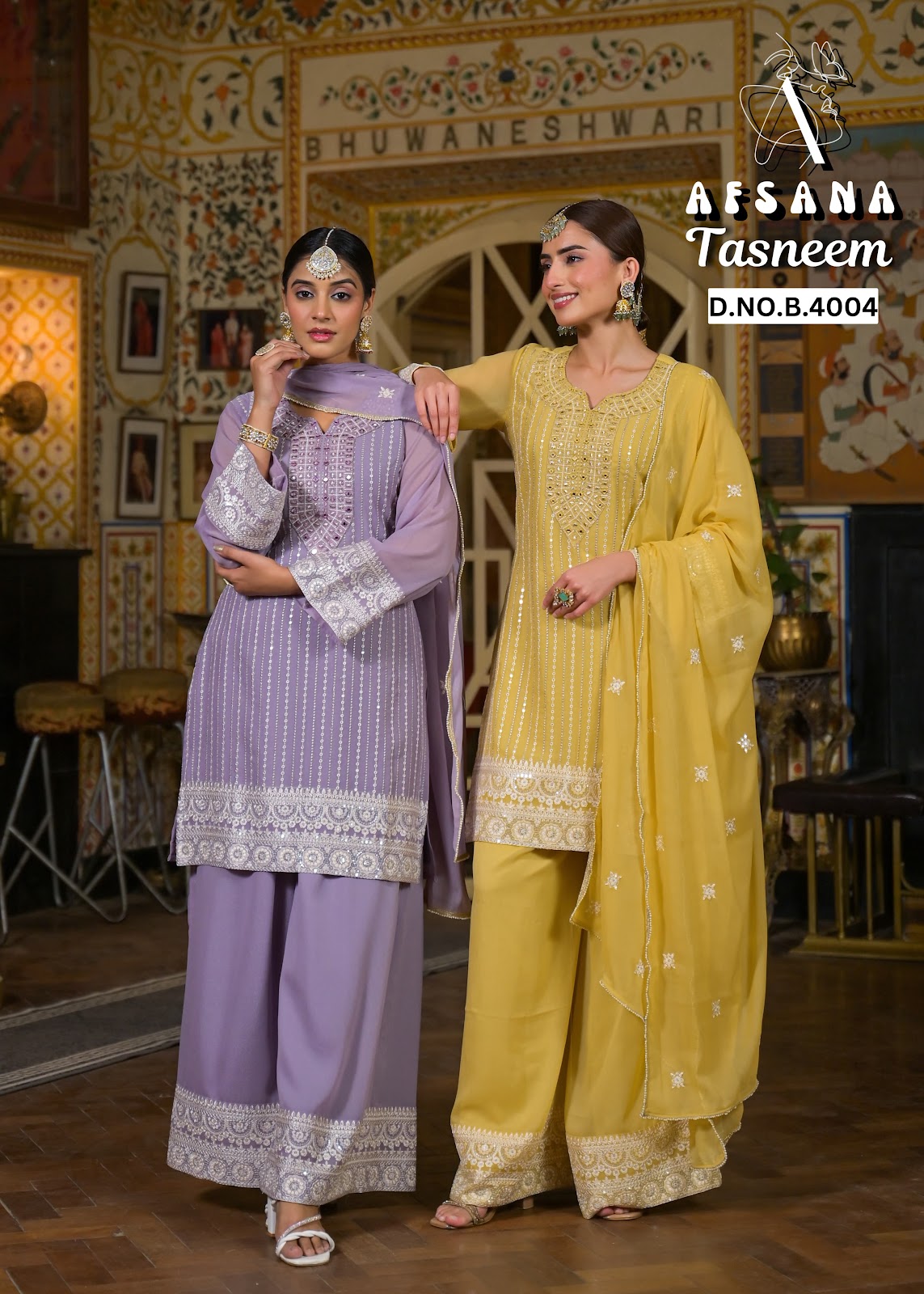 Tasneem Afsana Georgette Readymade Plazzo Style Suits Wholesale