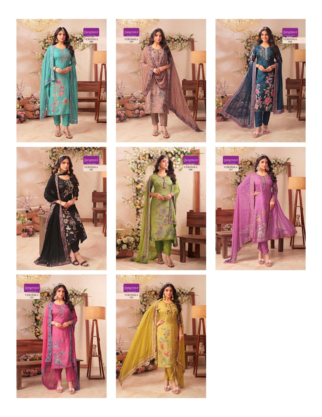 Veronika Rangmaya Muslin Readymade Pant Style Suits Manufacturer India