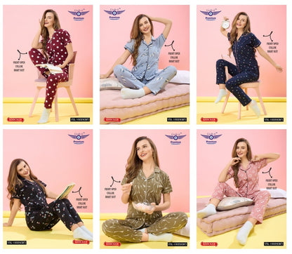 Vol 10029 Bf Grab It Sinker Collar Night Suits Wholesaler