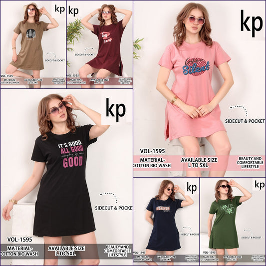 Vol 1595 Kp Cotton Biowashed Women Long Tshirt Manufacturer Gujarat
