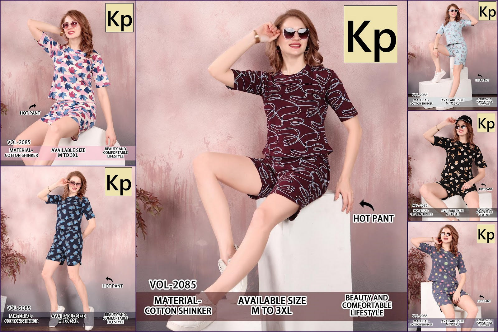 Vol 2085 Kp Cotton Shorts Night Suits Wholesale