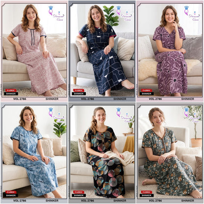 Vol 2786 Diamond Queen Sinker Night Gowns Wholesaler India