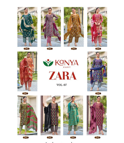 Zara Vol 7 Kanya Kart Rayon Readymade Pant Style Suits Wholesaler Gujarat