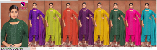 Zarina Vol 1 Samara Vertican Readymade Pant Style Suits Wholesaler India