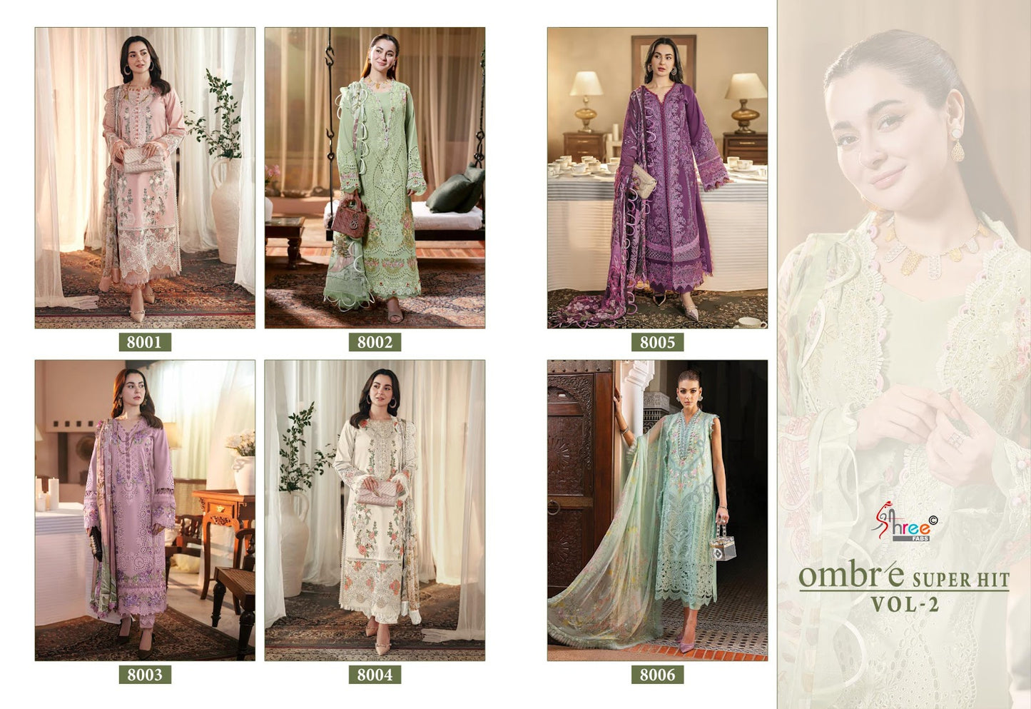 Ombre Vol 2 Super Hit Shree Fabs Cotton Pakistani Salwar Suits Manufacturer India