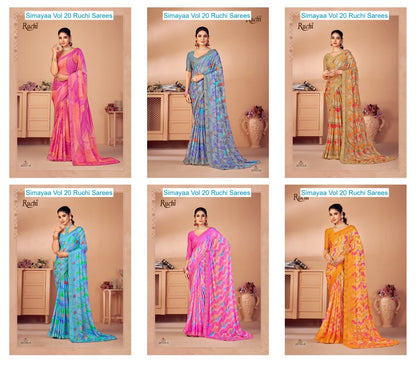 Simayaa Vol 20 Ruchi Chiffon Sarees Supplier