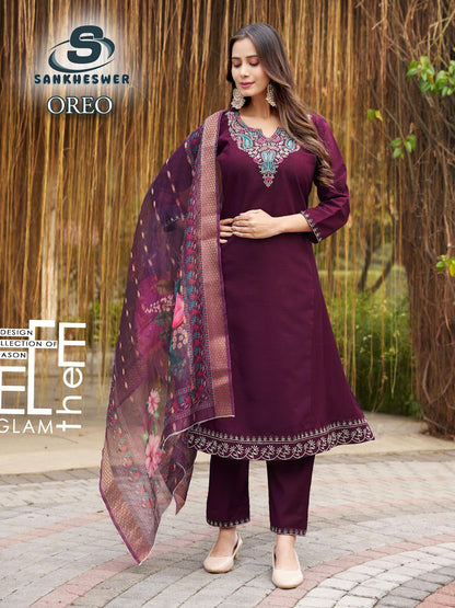 Oreo Vol 1 Sankheswer Vertican Readymade Anarkali Suits Wholesale Price
