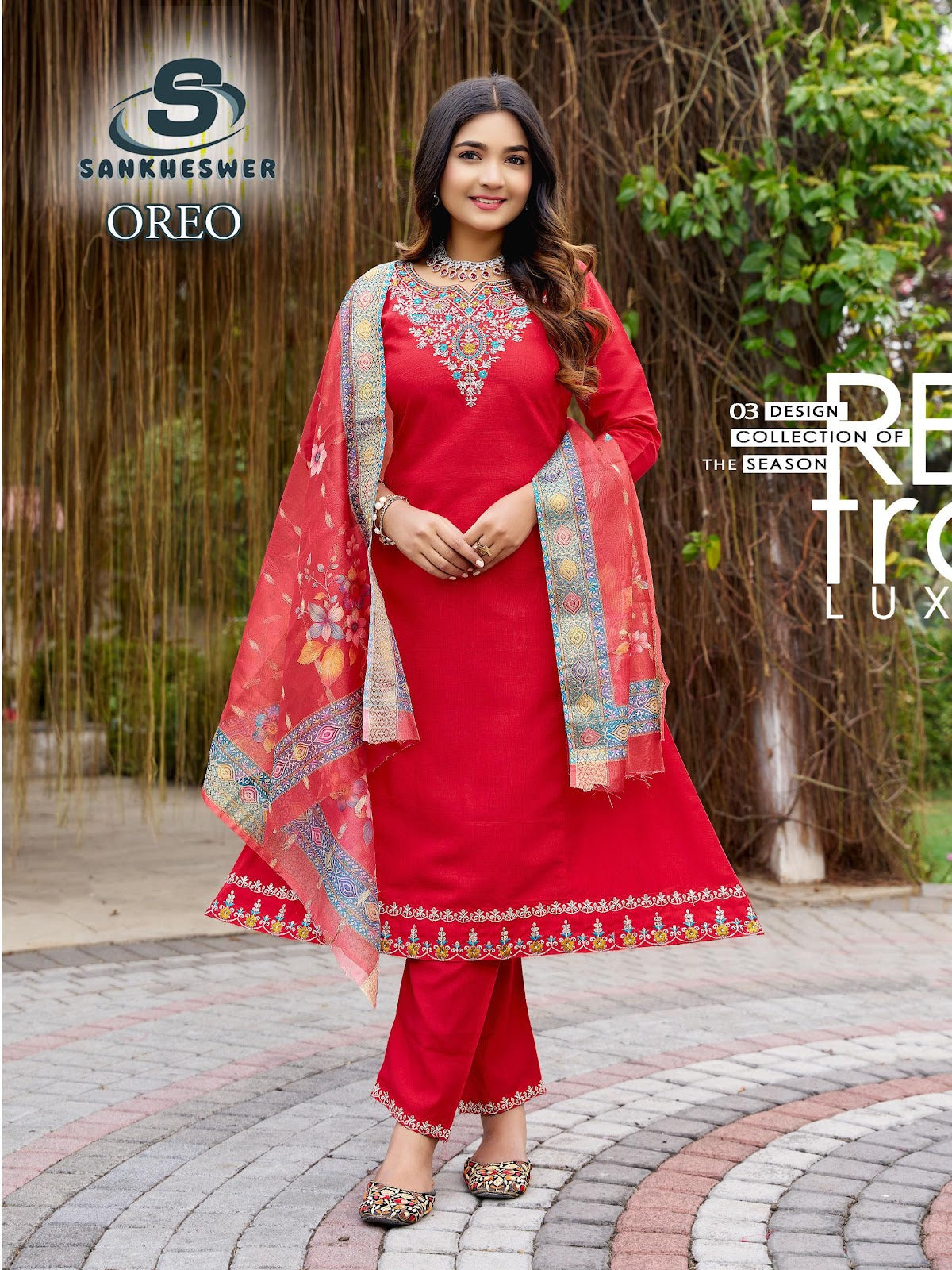 Oreo Vol 1 Sankheswer Vertican Readymade Anarkali Suits Wholesale Price
