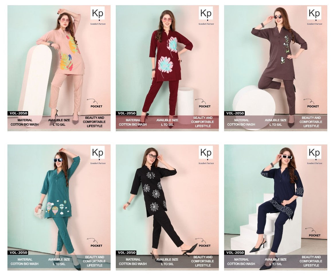 Vol 2050 Kp Cotton Kurta Night Suits Supplier India