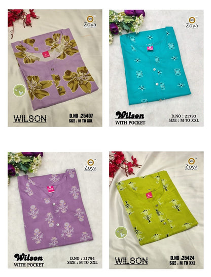 Wilson 1912 Zoya Rayon Kurti With Pocket Wholesaler Ahmedabad