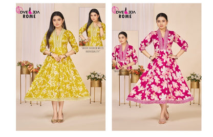 Rome Series Dveeja Fashion Reyon Anarkali Kurtis Manufacturer