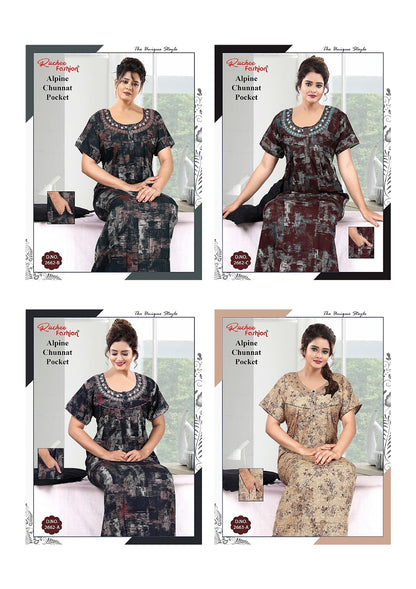 Alpine Chunnat Ruchee Fashion Night Gowns Manufacturer India