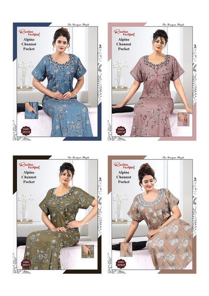 Alpine Chunnat Ruchee Fashion Night Gowns Manufacturer India