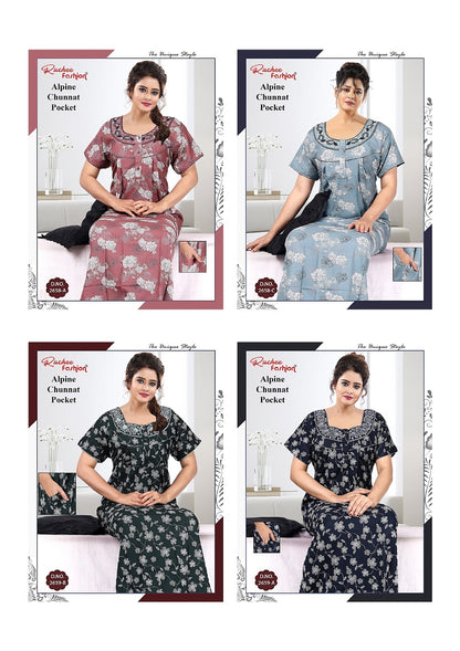 Alpine Chunnat Ruchee Fashion Night Gowns Manufacturer India