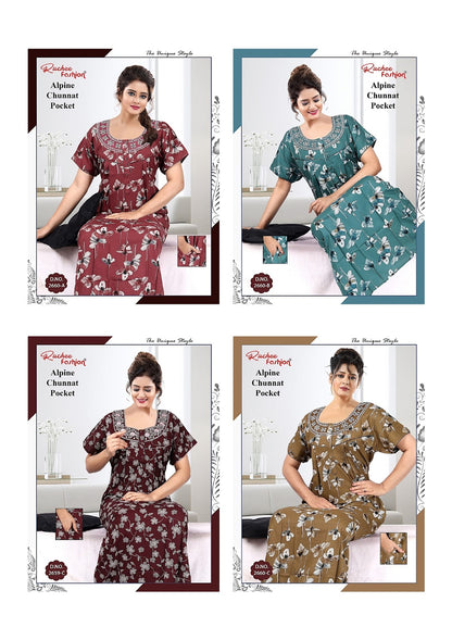 Alpine Chunnat Ruchee Fashion Night Gowns Manufacturer India