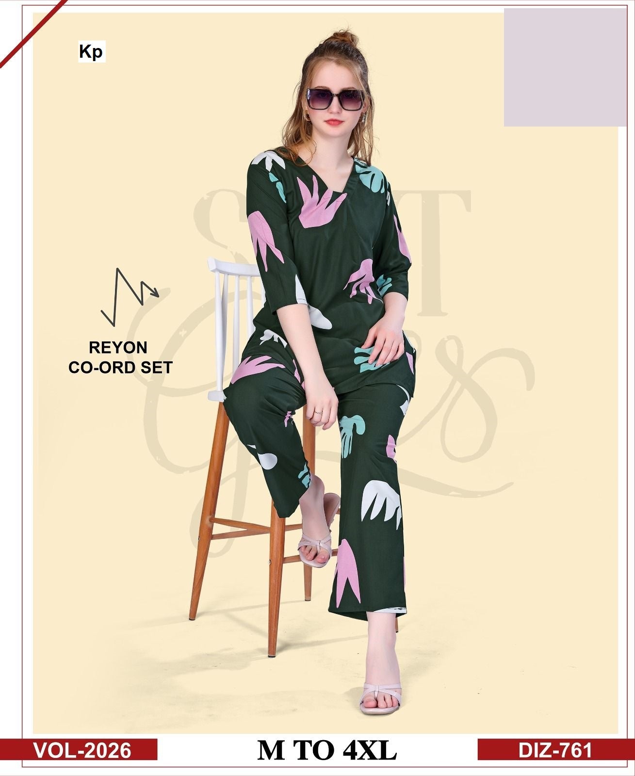 Vol 2026 Kp Reyon Co Ord Set Wholesaler
