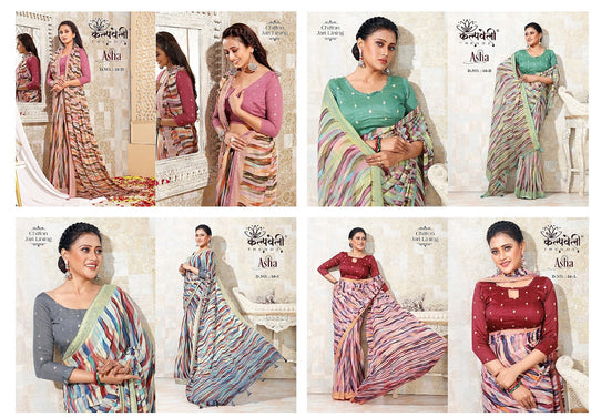 Asha 50 Kalpveli Chiffon Sarees