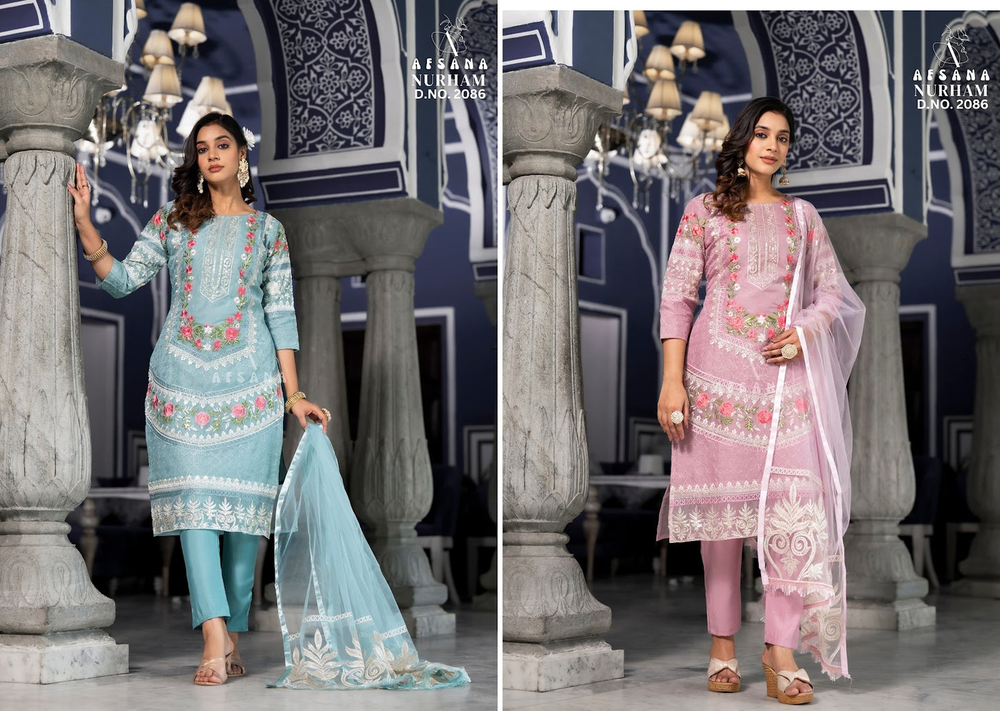 Nurham-Nx Afsana Organza Pakistani Readymade Suits