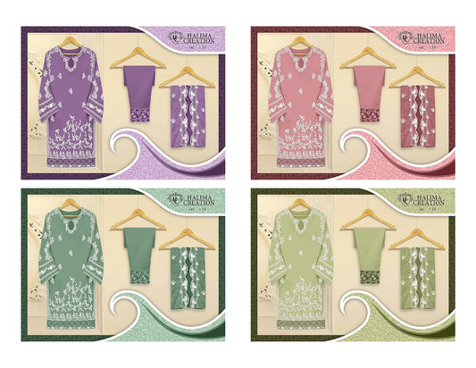 139 Halima Creation Viscose Organza Pakistani Readymade Suits