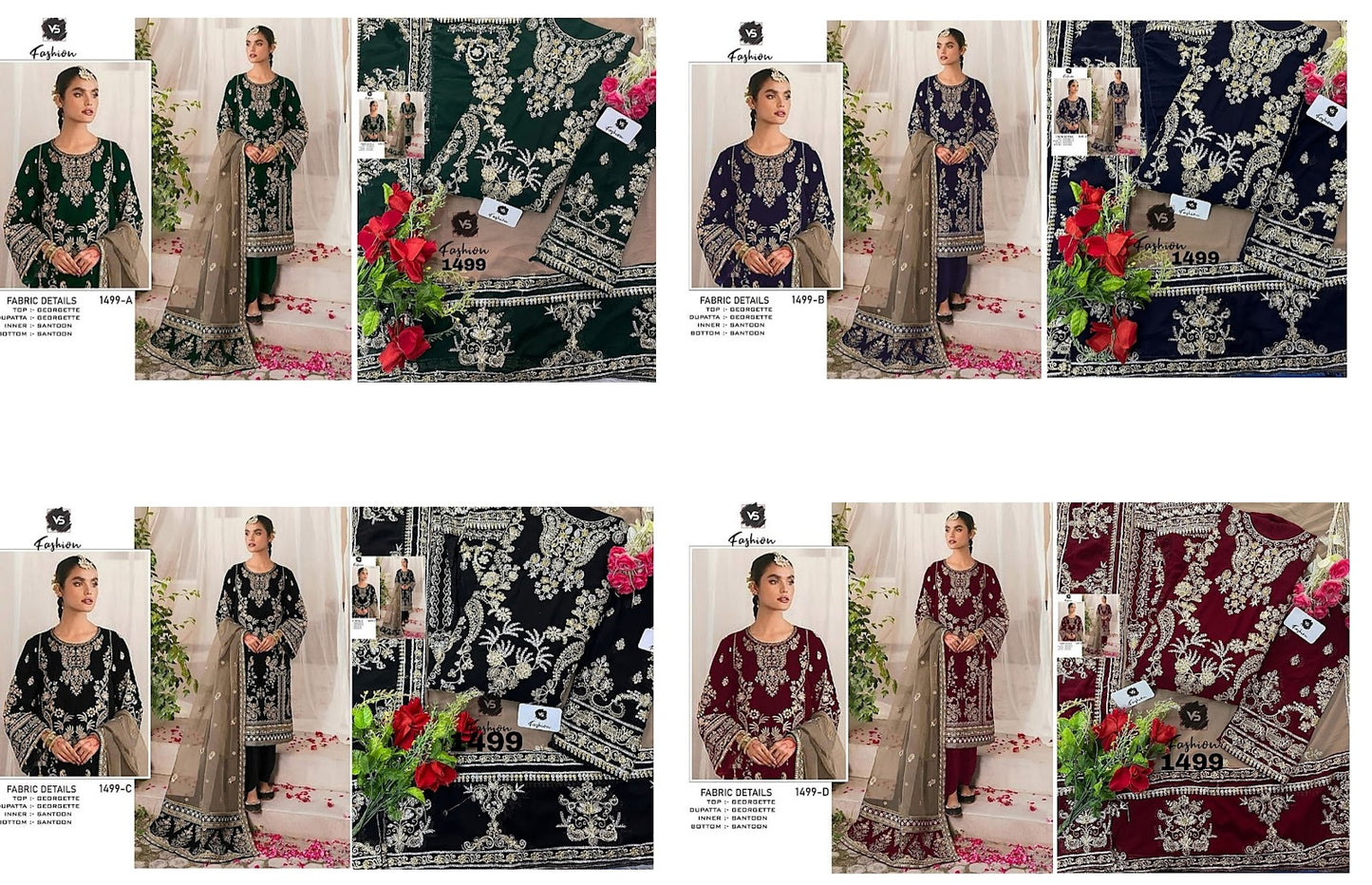 1499-Abcd Vs Fashion Georgette Pakistani Salwar Suits