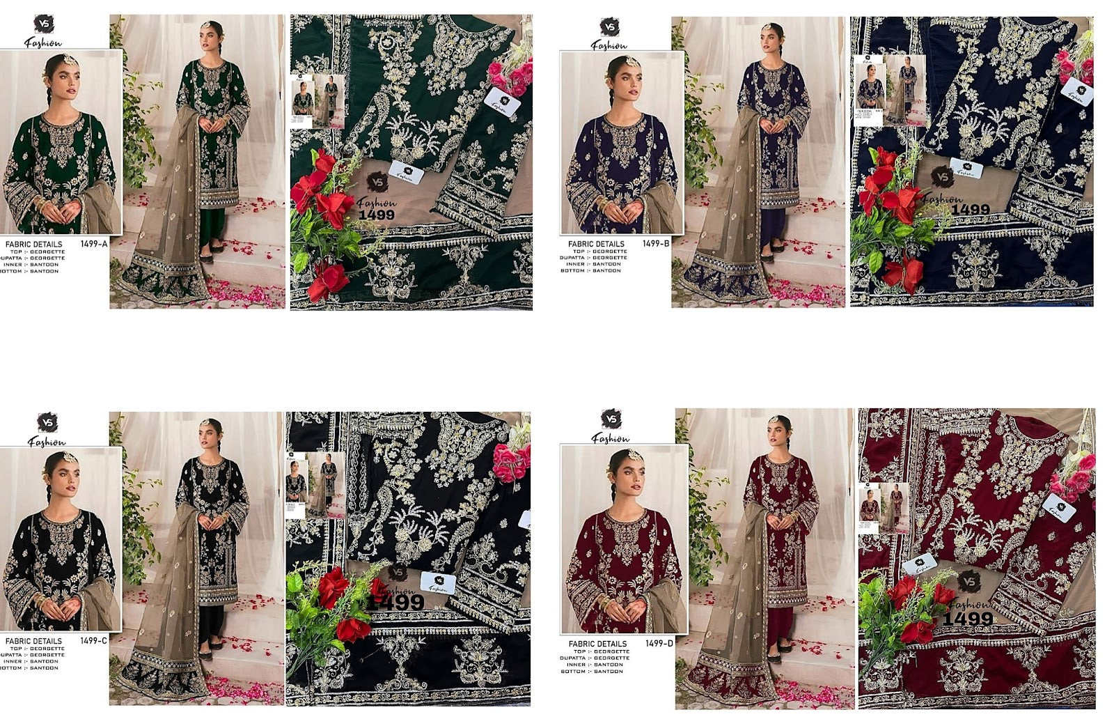 1499-Abcd Vs Fashion Georgette Pakistani Salwar Suits