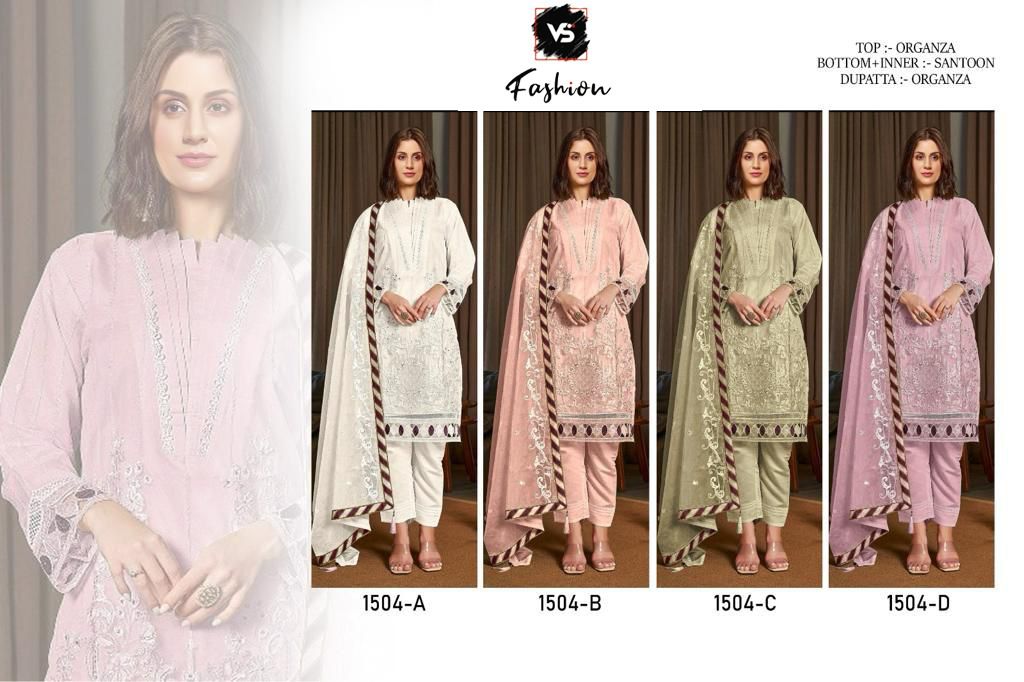 1504 Vs Fashion Organza Pakistani Salwar Suits