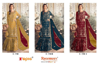 1740 Fepic Organza Pakistani Salwar Suits