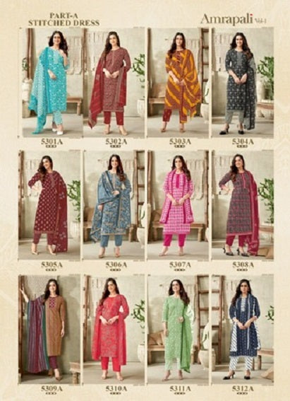 Amarpali Vol 1 Kala Cotton Readymade Pant Style Suits
