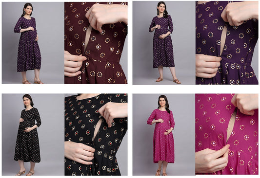 Design 2 Ganpati Rayon Feeding Kurtis