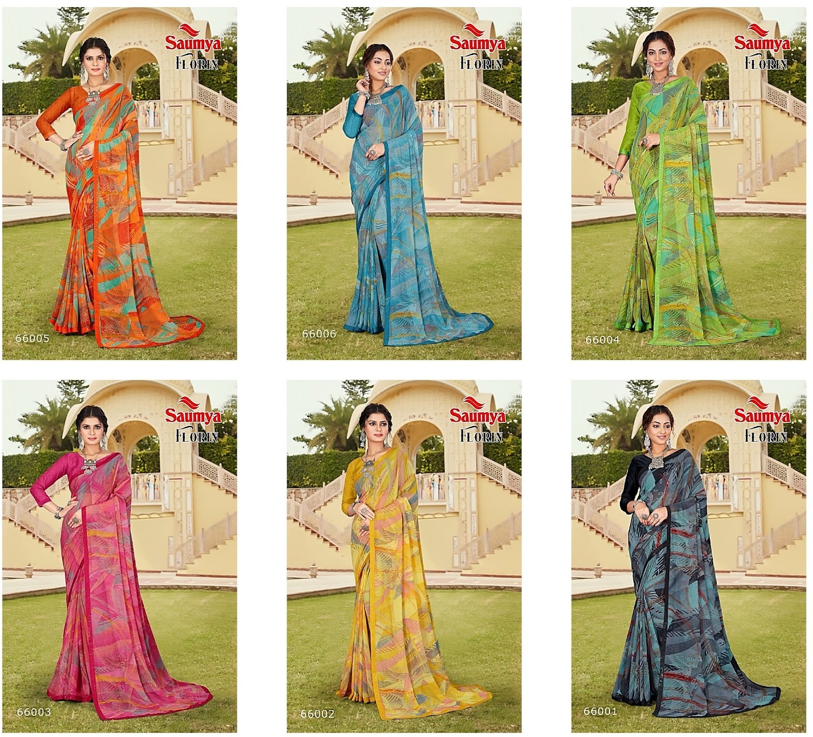 Florin Saumya J Fox Georgette Sarees