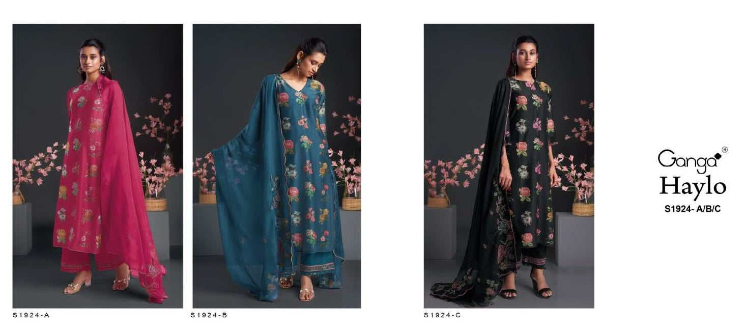 Haylo 1924 Ganga Silk Plazzo Style Suits