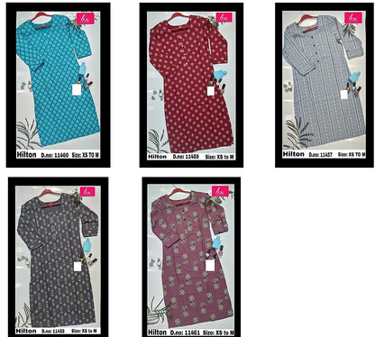 Hilton Zoya Rayon Knee Length Kurtis