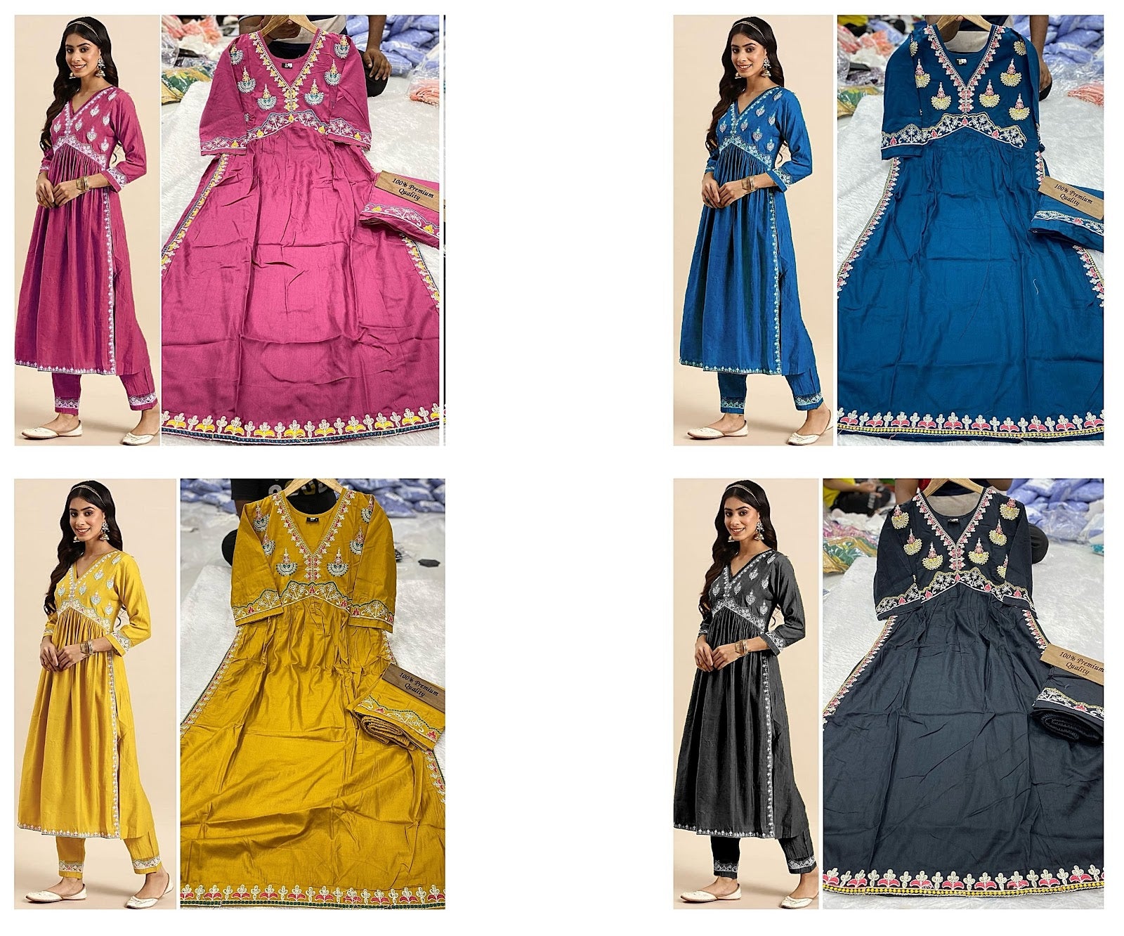 Mcq Qubo Rayon Cotton Kurti Pant Set