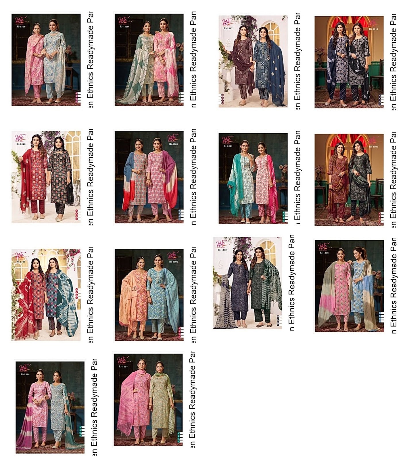 Ri153023 Women Ethnics Capsule Readymade Pant Style Suits