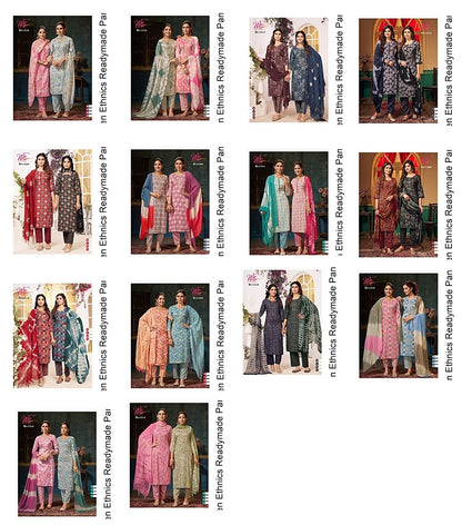 Ri153023 Women Ethnics Capsule Readymade Pant Style Suits