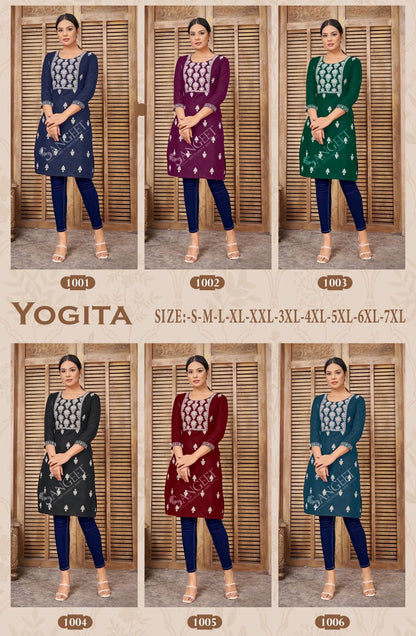 Yogita Mf Rayon Knee Length Kurtis