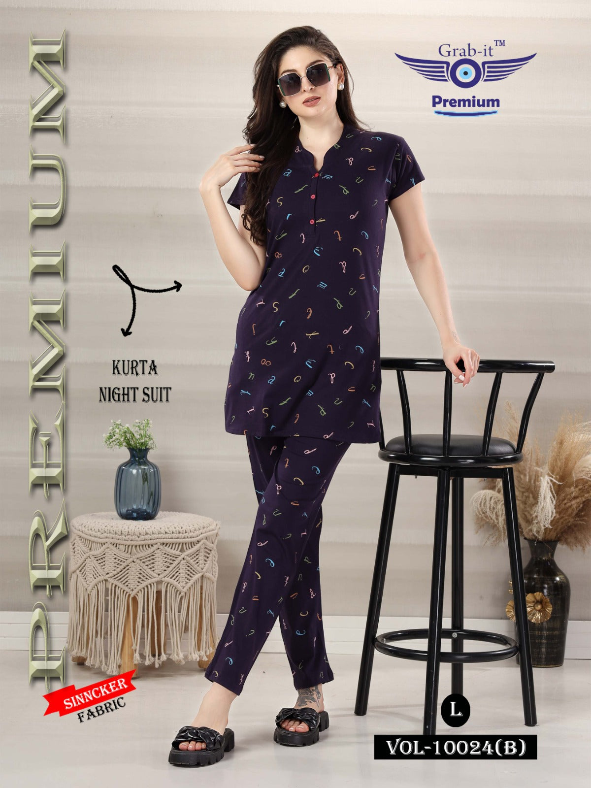 10024-B Grab It Sinker Kurta Night Suits