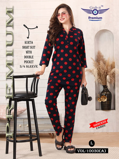 10030-A Grab It Sinker Kurta Night Suits