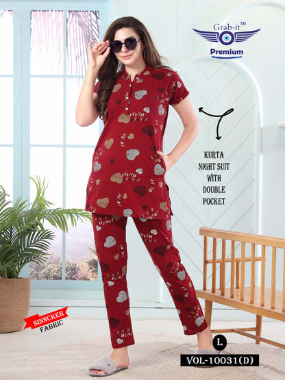 10031-D Grab It Sinker Kurta Night Suits