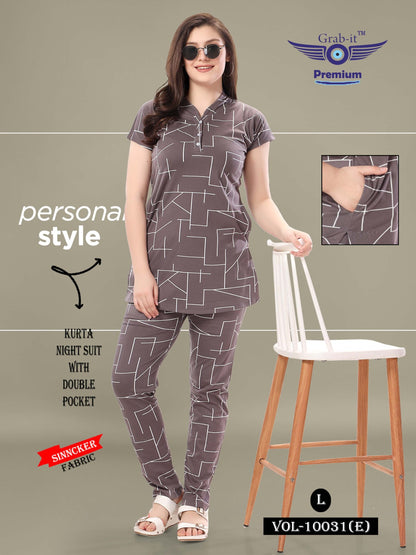 10031-E Grab It Sinker Kurta Night Suits