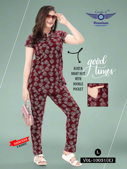 10031-E Grab It Sinker Kurta Night Suits