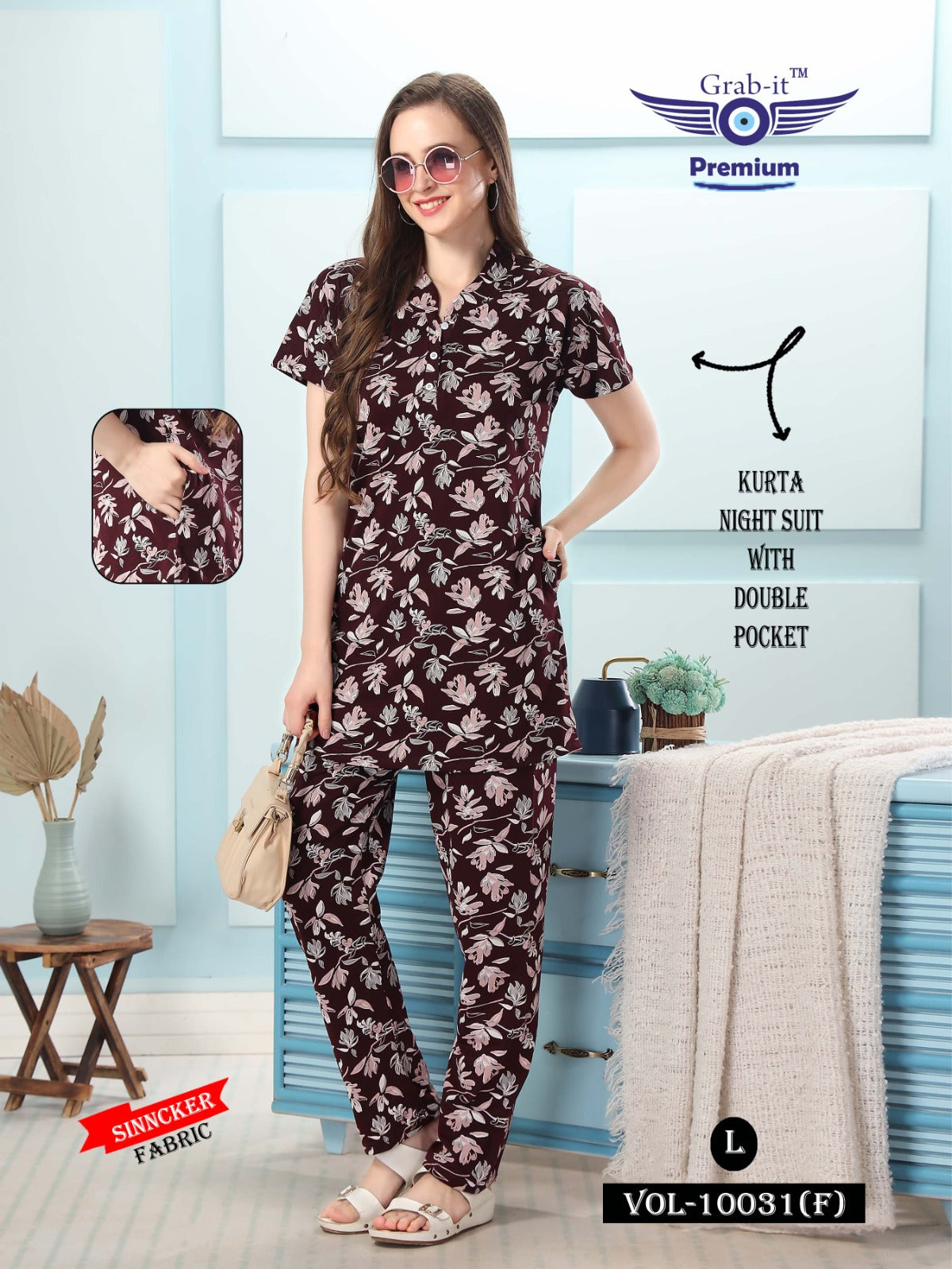 10031-F Grab It Sinker Kurta Night Suits