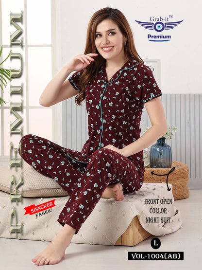 1004 Ab Grab It Sinker Collar Night Suits