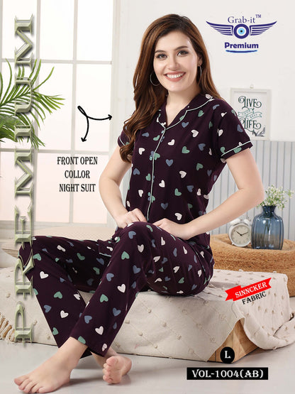 1004 Ab Grab It Sinker Collar Night Suits