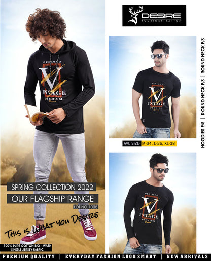 1008 Desire Cotton Mens Tshirts