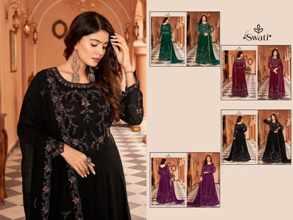 1009-1012 Swagat Georgette Anarkali Salwar Suits