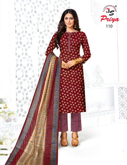 101-110 Js Priya Jaam Rayon Pant Style Suits